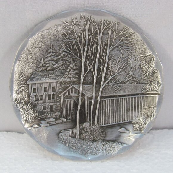 Vintage Aluminum Hand Forged Covered Bridge Coaster by Wendell August - Picture 11 of 11